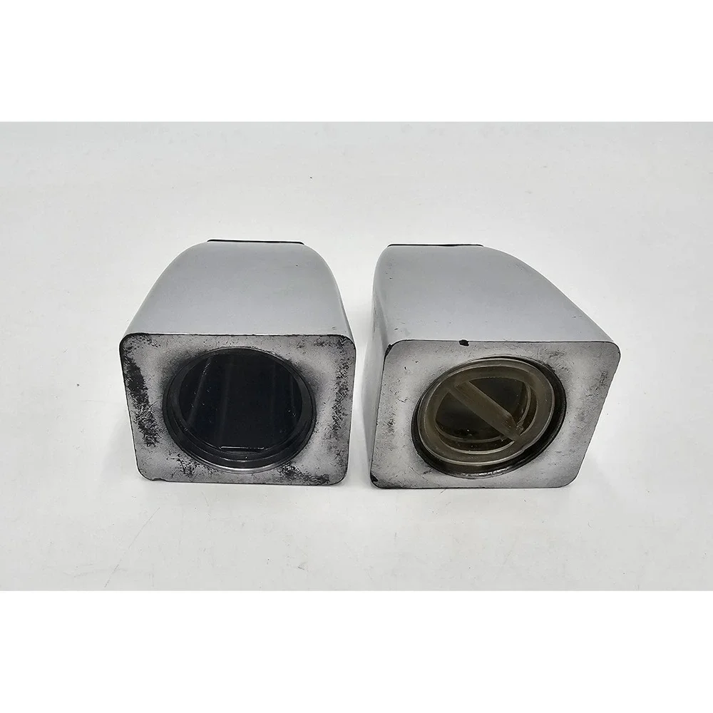 Salt & Pepper Shakers Brushed Chrome Look Lucite Atomic Wedge Shape Seasoning